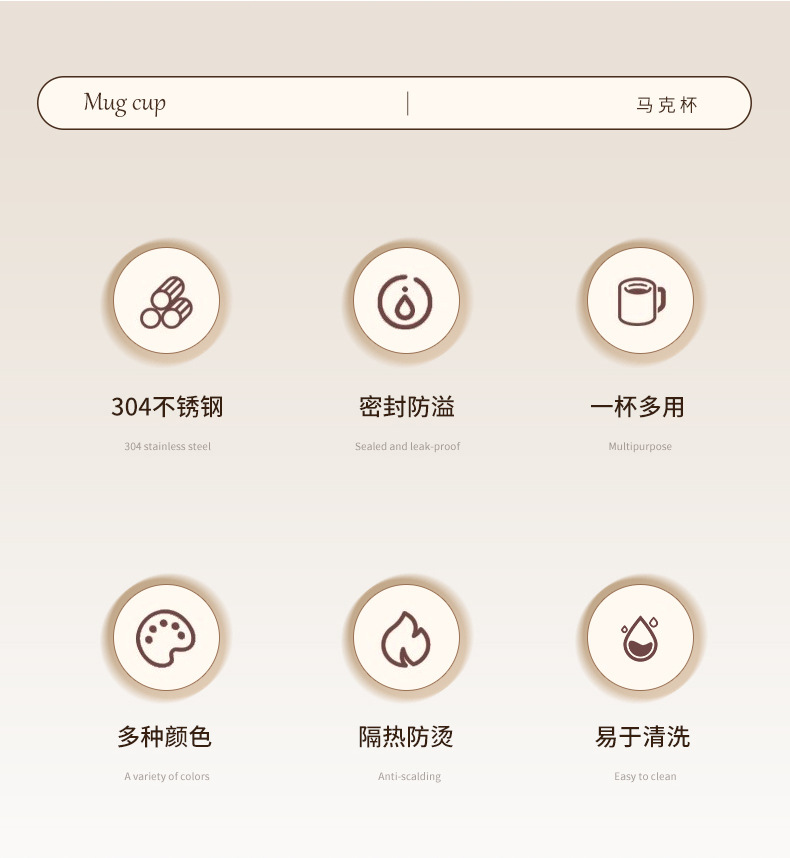 简约塑料马克杯 上班族喝水办公室咖啡奶茶杯家用杯带盖礼品杯子详情2