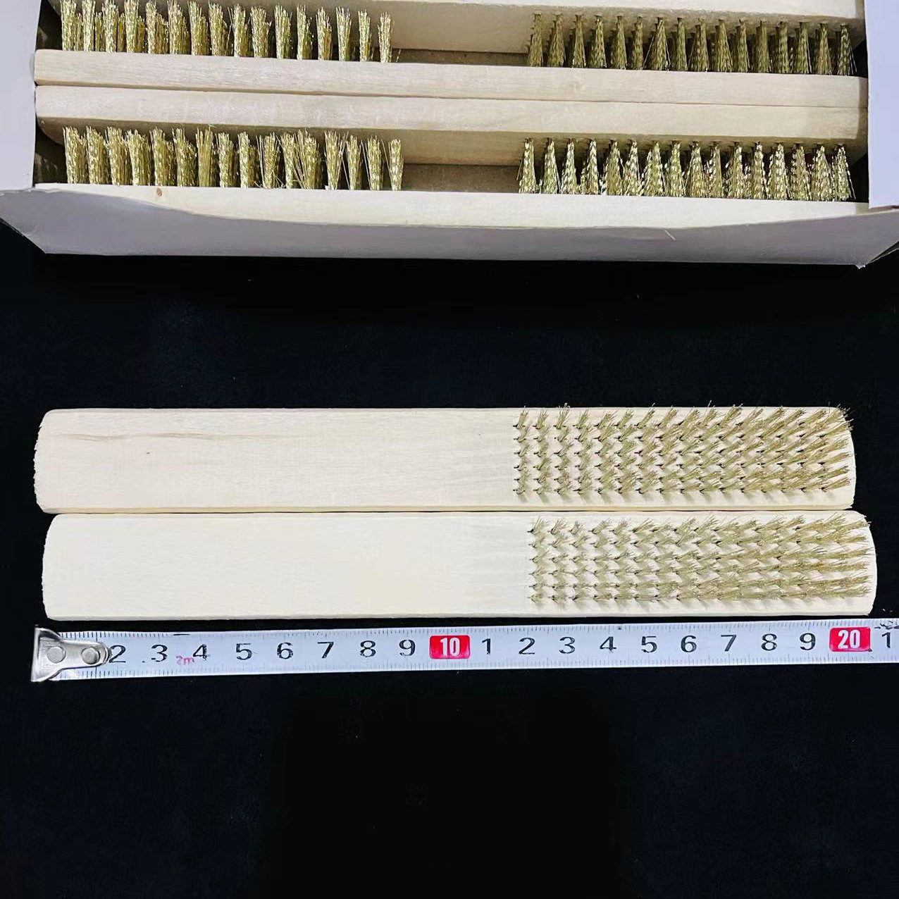 【 Zone 3-7 】 Wire brush 12/ box 360/ Small box of cultural and artistic steel wire brush, wooden handle rust removal and polishing steel brush, Diamond Bodhi walnut cleaning brush, copper brush, iron brush, sink pic 1