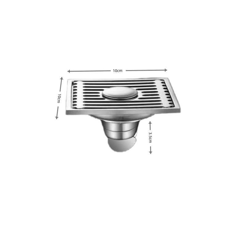 Stainless steel anti-odor floor drain, toilet, bathroom and toilet anti-odor floor drain, 10*10 self-sealing core floor drain, engineering floor drain pic 6