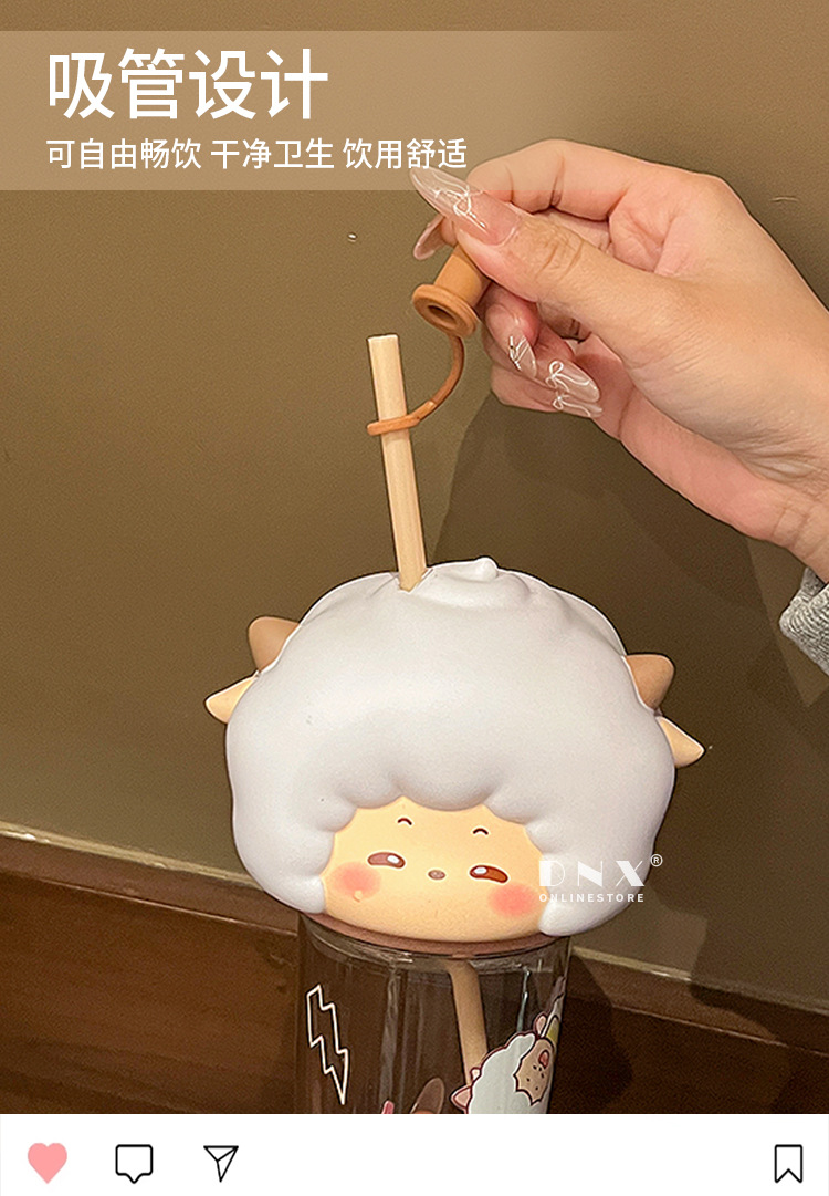 喜羊羊与灰太狼联名大头水杯儿童学生专用tritan吸管水壶随身水杯详情4