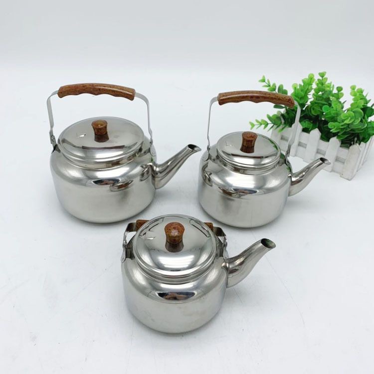 不锈钢水壶木纹柄1.0L多用壶户外电磁炉加厚小水壶无磁手提百合壶详情3