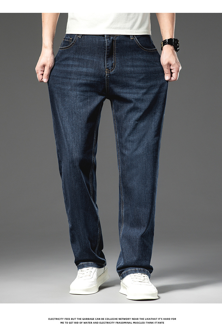 男士牛仔裤2025新款夏季宽松商务男装爸爸薄款男直筒裤现货代发详情13