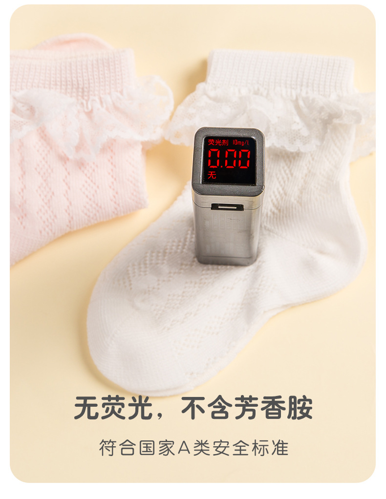 女孩花边袜夏季大网眼透气薄款女童中筒纯色公主风百搭无骨袜批发详情9