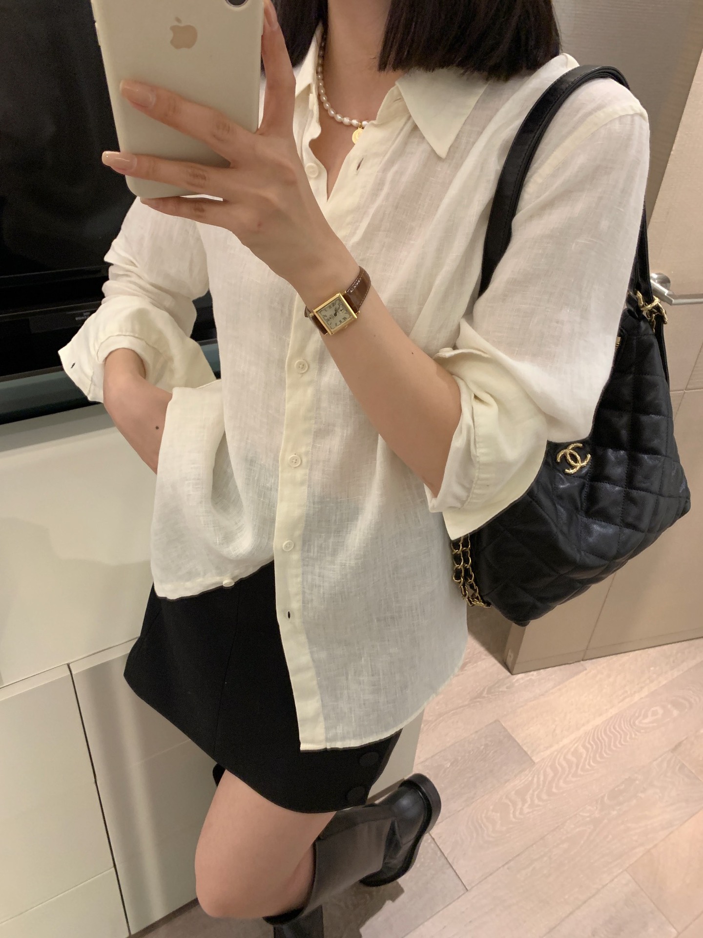 020810 春季新款女士刺绣亚麻平纹纯色简约宽松通勤舒适衬衣衬衫详情14