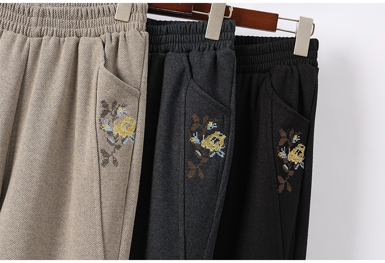 妈妈裤子中老年人秋款休闲长裤女小个子奶奶秋季运动松紧腰直筒裤详情17