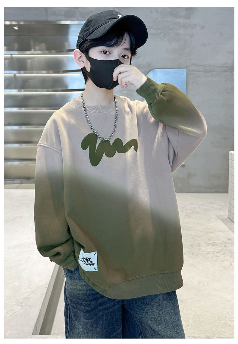 男童卫衣长袖秋装扎染新款字母印花学生帅气中大童春秋季上衣男孩详情12