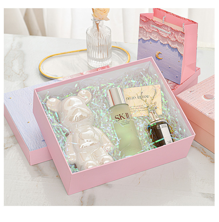 清新油画礼品盒文创礼盒生日礼物盒学生礼物包装盒伴手礼空盒现货详情11