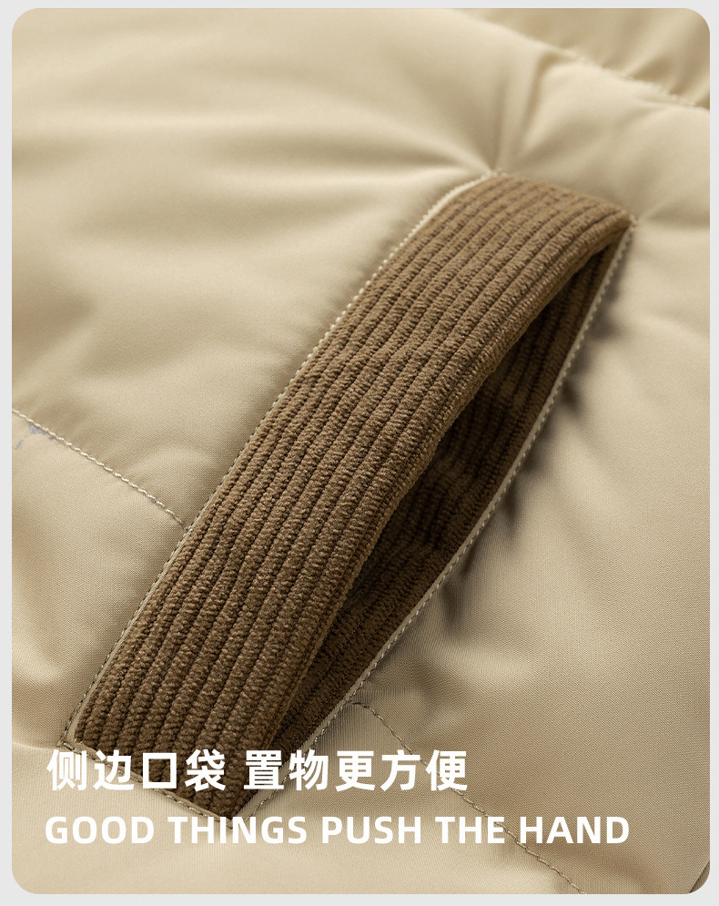 Cross-border cotton-padded jacket for men with fleece 2025 winter new style thickened warm and cold-proof cotton-padded jacket, cotton-padded coat, trendy, can be opened again pic 10