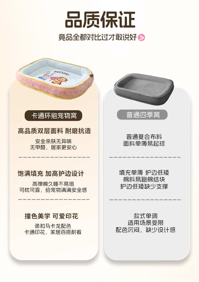 跨境宠物垫子狗窝跑道窝四季通用开放式防抓咬猫窝狗床宠物窝批发详情4