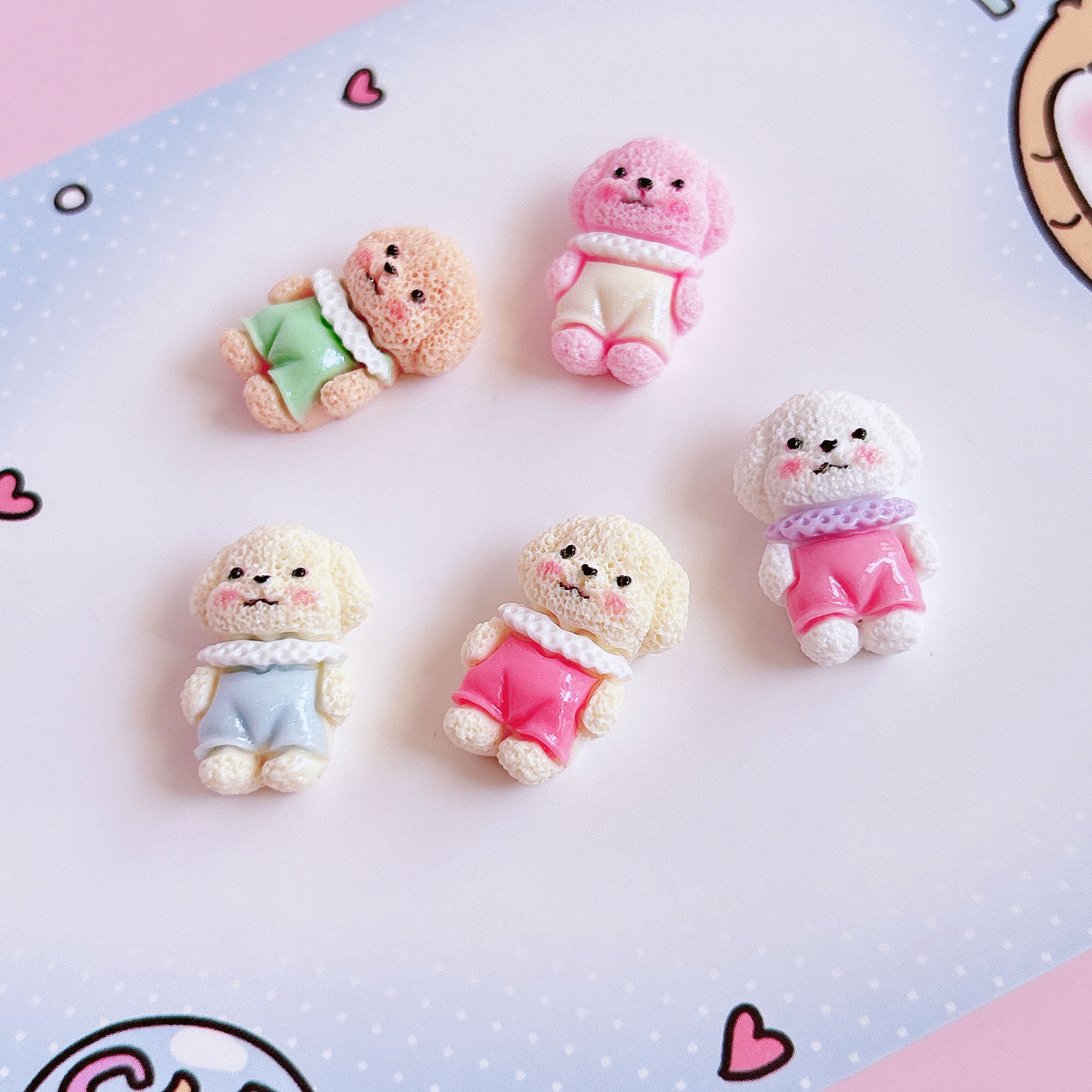 Cute bichon Frise pet dog decoration, diy hair accessories, hair clips, handcrafted creative pendants, shoe buckle stickers pic 10