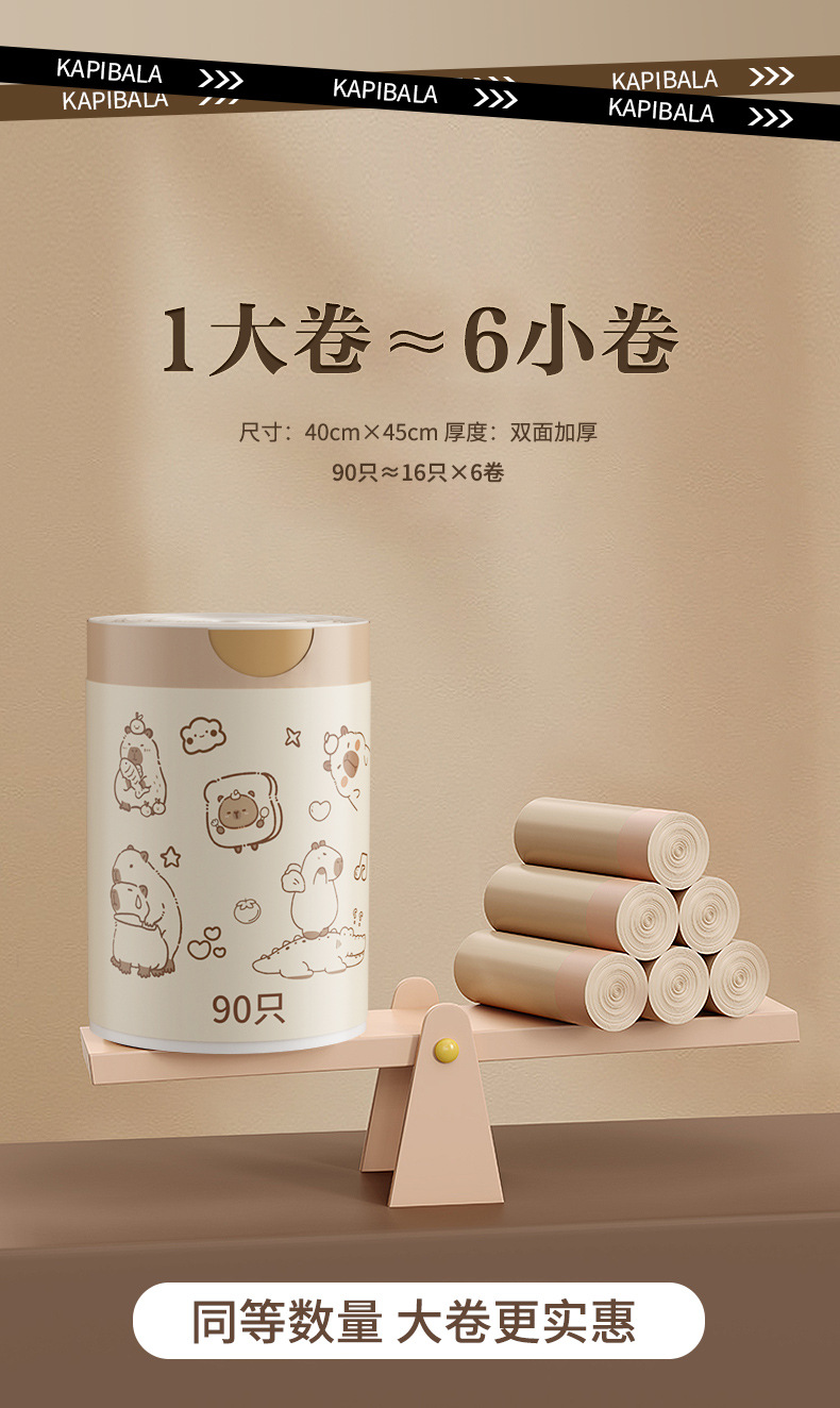 垃圾袋大卷家用抽绳加厚厨房用塑料袋特厚不易破可以手提一件起批详情18