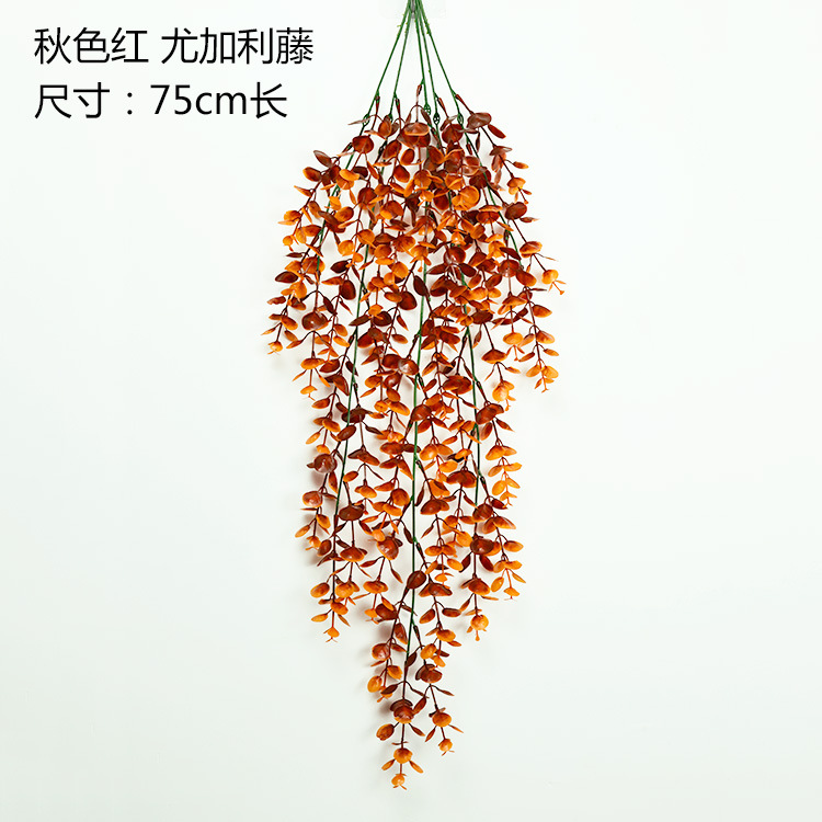 跨境人造藤条尤加利壁挂仿真绿植家居户外装饰花卉悬挂植物宠物园艺花盆容器详情10