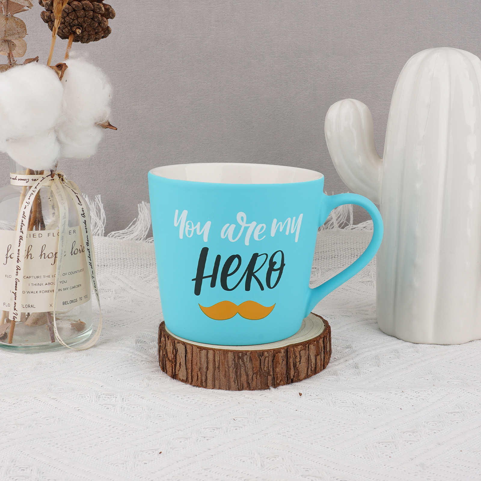 创意哑光陶瓷杯印刷logo橡胶漆马克杯直身咖啡杯子diy水杯节日礼详情13