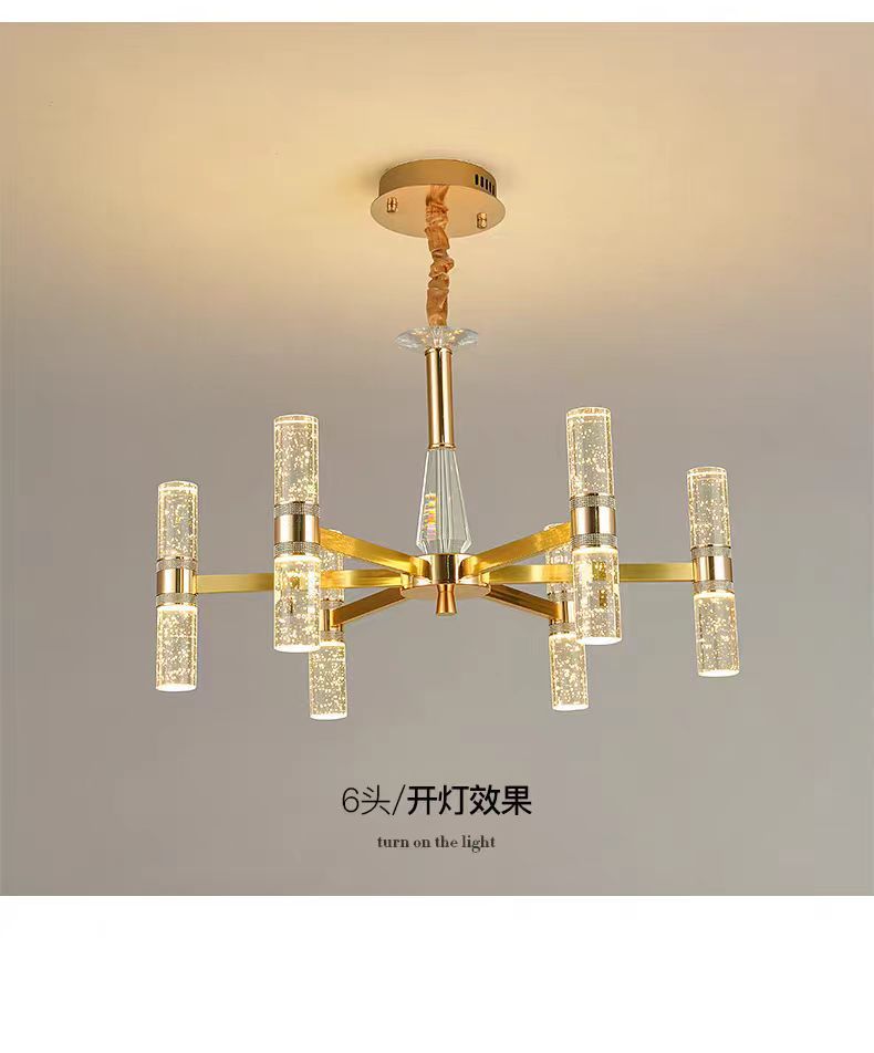 新款现代简约轻奢气泡柱水晶客厅吊灯高档大气全屋别墅餐厅卧室灯详情9