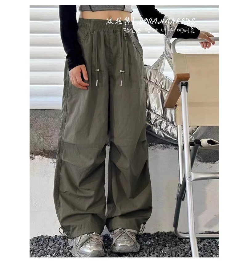 女童工装裤春秋款2025新款儿童潮酷穿搭秋装阔腿裤女大童秋季裤子详情5