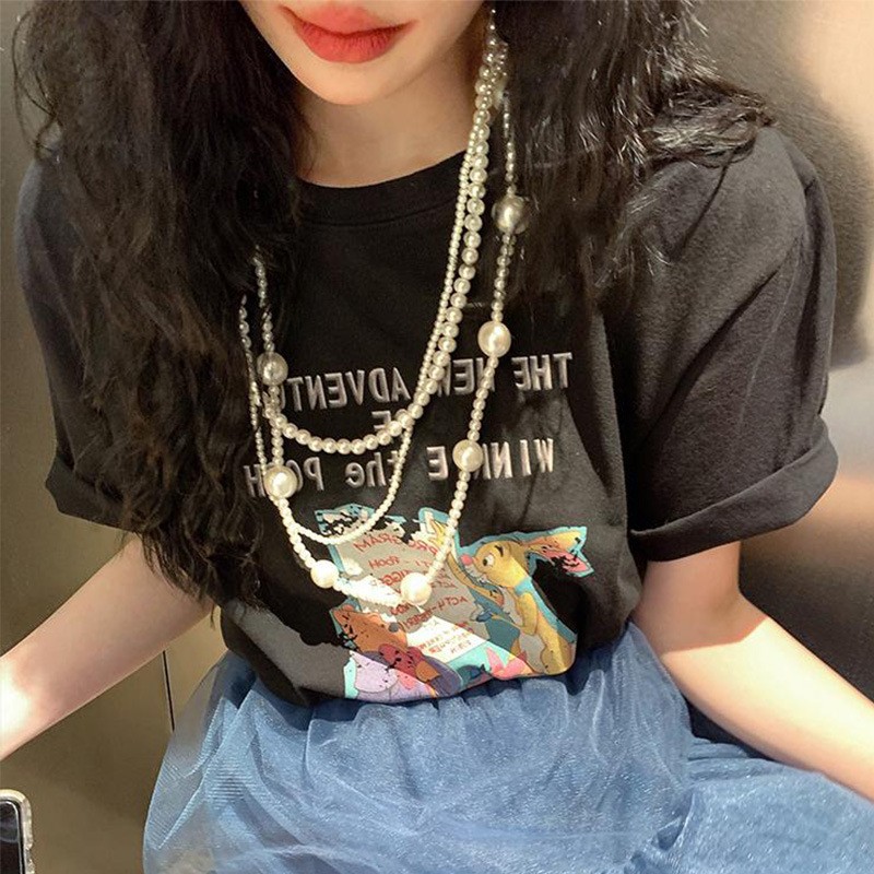 Irregular long pearl necklace, French light luxury style, sweater chain, niche simple and high-end necklace wholesale for women pic 17