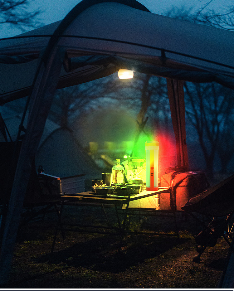 新款跨境太阳能手提式可充电4面发光野营灯大容量应急灯移动充电详情9