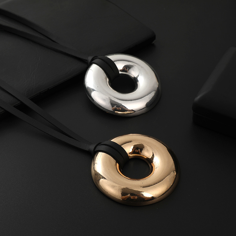 亚马逊新款热销欧美长项链圆形镂空简约韩版女士毛衣链复古饰品女详情11