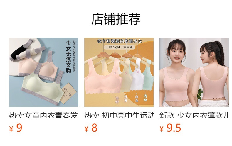 初中生高中生运动防震背心少女文胸女学生发育期无痕一体舒适透气详情25