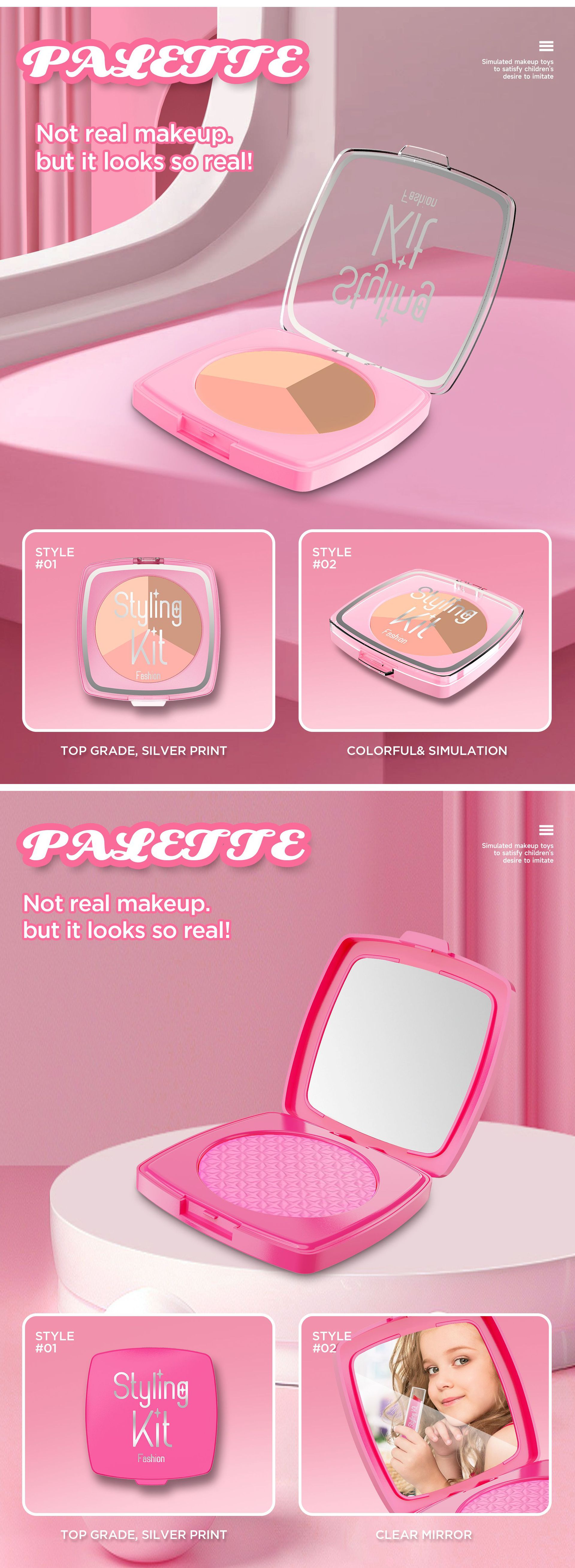 严选跨境新品儿童过家家仿真化妆玩具女孩彩妆套装不可涂抹亚马逊详情44
