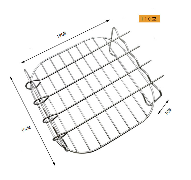 跨境空气炸锅配件不锈钢空气炸锅烧烤架高脚方形蒸架烤架详情3
