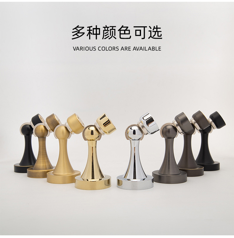 Factory wholesale all-copper door suction, perforated door, brushed copper wood door, brass strong magnetic bathroom door, anti-collision floor suction pic 11