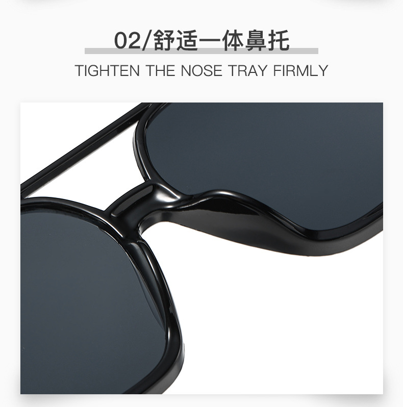 Retro tea-colored sunglasses, feminine personality, half-frame glasses, popular street style on Instagram, large-frame round face slimming sunglasses, trendy pic 5