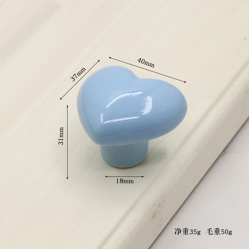 卡通儿童房拉手心形陶瓷拉手现代简约抽屉橱柜书柜电视柜鞋柜把手详情13