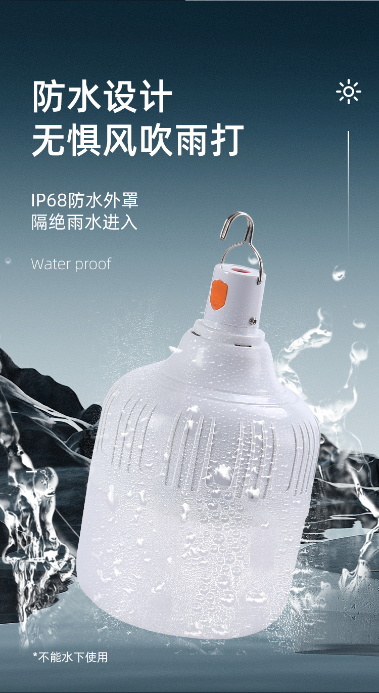 led充电灯泡户外便携露营夜市摆摊灯usb充电应急灯停电照明球泡灯详情9