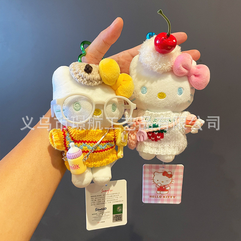 Authentic cute hellokitty small pendant, Kitty Cat bag pendant, cartoon plush toy keychain gift pic 1