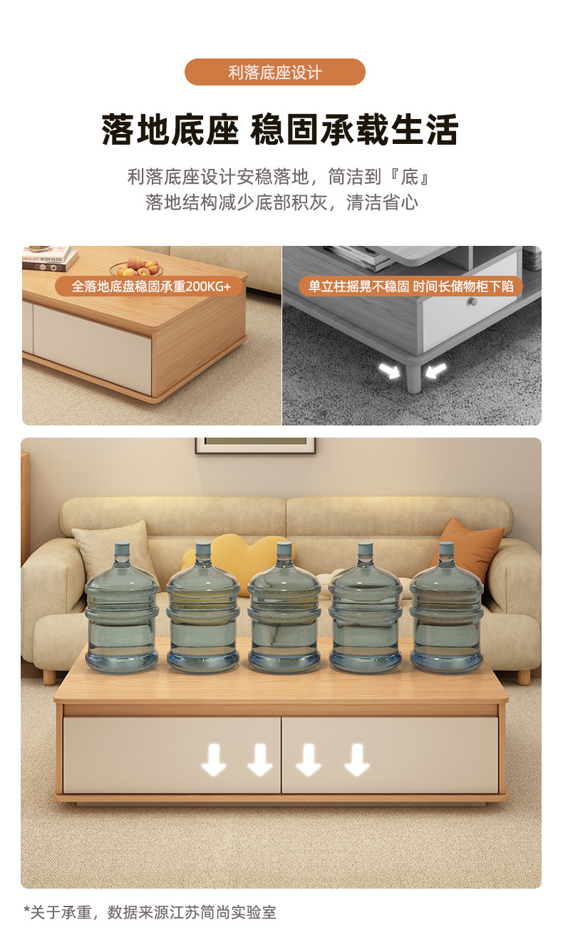 茶几客厅家用2025新款创意小户型出租屋原木风格卧室简易收纳桌子 pic 6