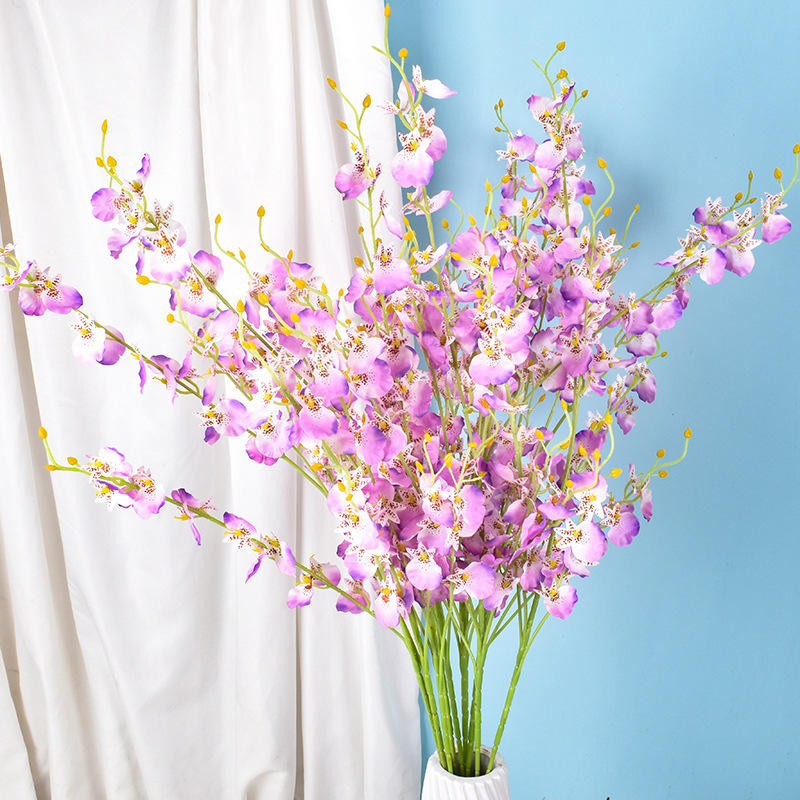 仿真跳舞兰黄色文心兰家居装饰5叉跳舞兰 北欧花艺摆件花束跳舞兰详情13
