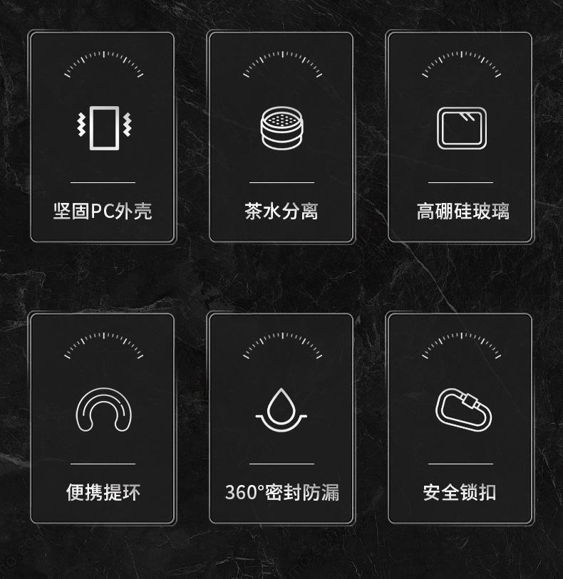 大容量防摔玻璃杯耐高温塑玻杯茶水分离户外便携运动水壶吸管两用详情3
