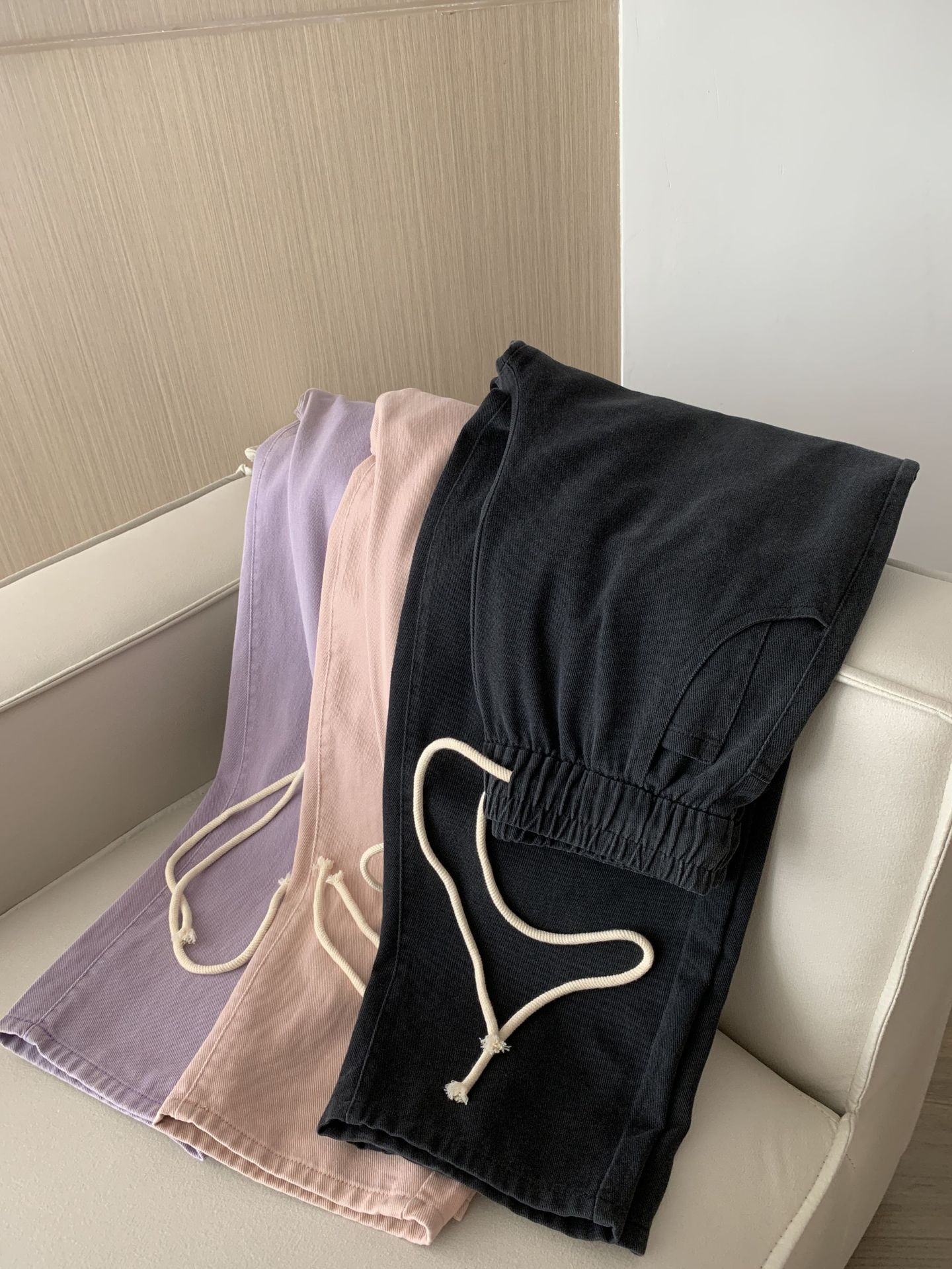 纯棉休闲裤女夏秋新款复古宽松百搭显瘦松紧腰九分裤时尚哈伦裤子详情5
