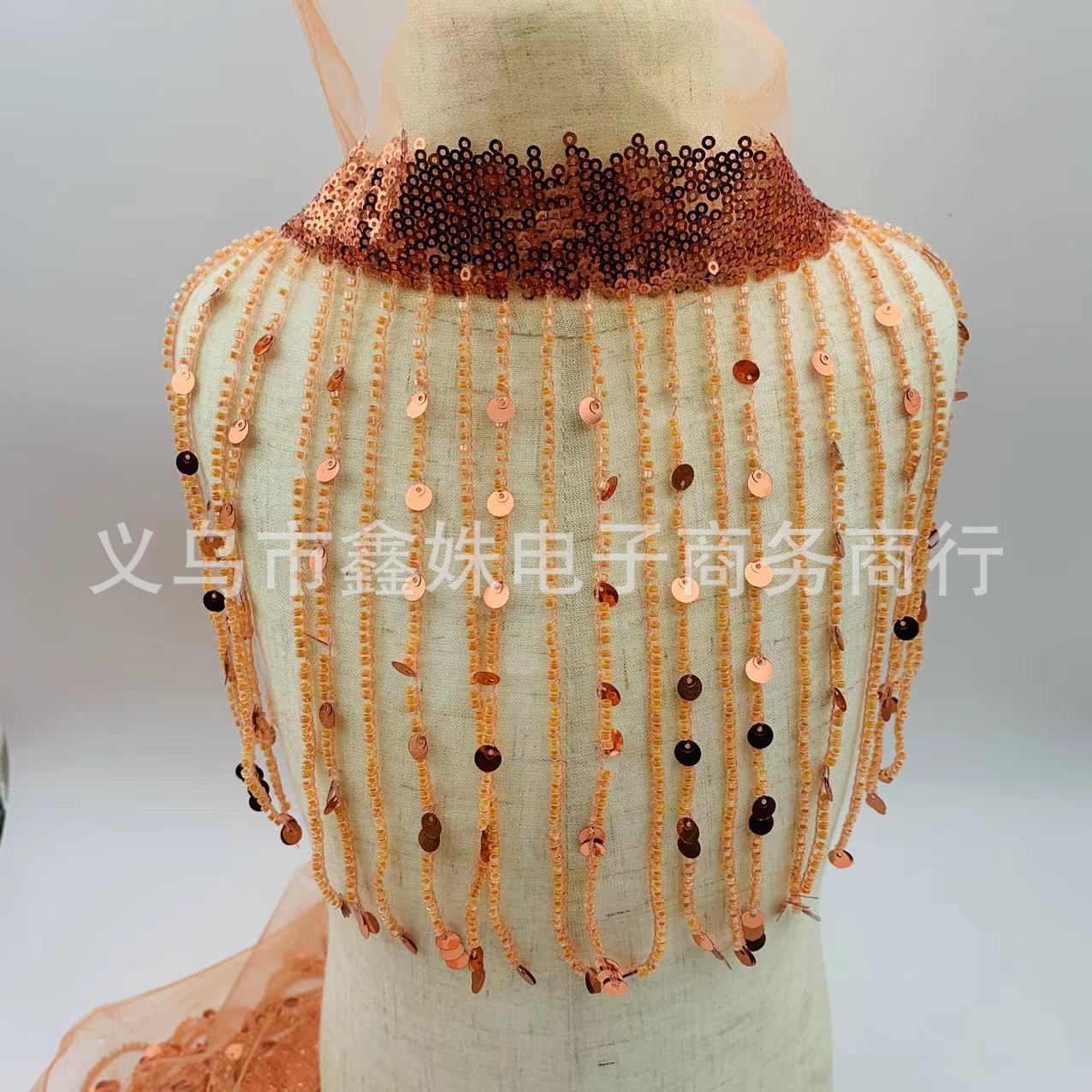 In stock, there are tassel sequins, beaded fabric curtains, stage performance decorations pic 5