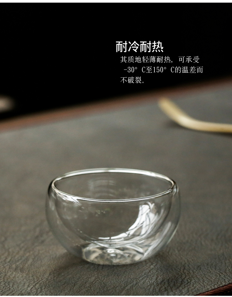 Pumpkin tea-tasting cup, heat-resistant glass tea cup set, home and office transparent tea brewing cup, double-layer heat-insulating water cup pic 8