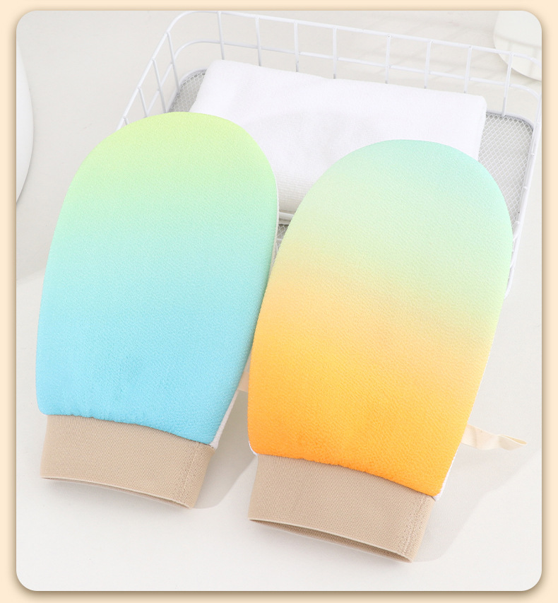 新款彩虹渐变搓澡巾无痛下泥洗澡巾家用搓澡手套高颜值洗澡搓澡巾详情31