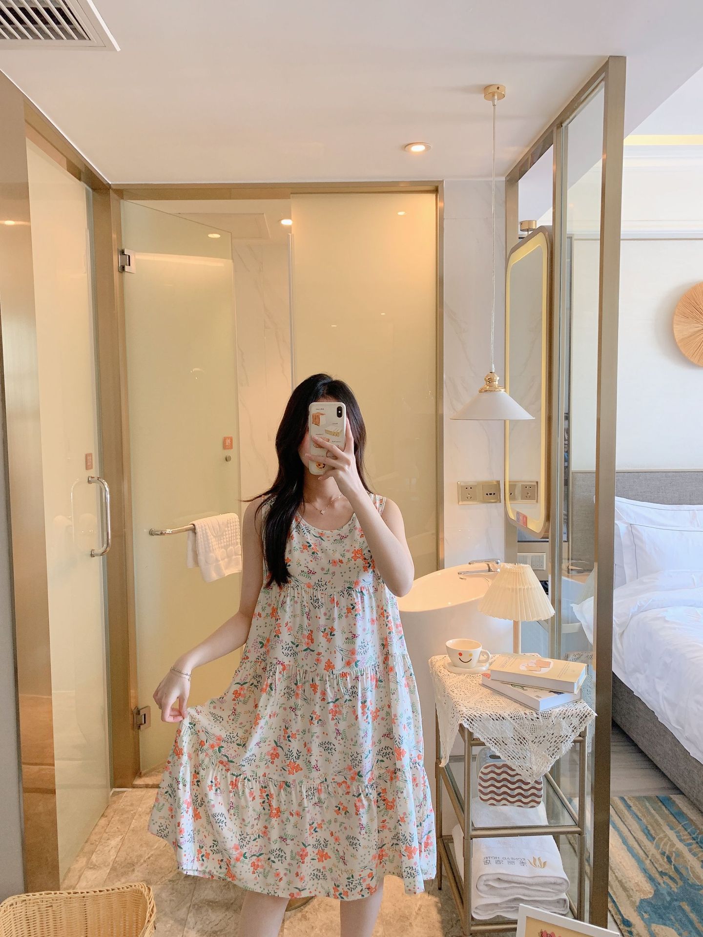 棉绸睡裙女时尚无袖大码印花薄款直播推荐套装可外穿睡衣家居服详情1