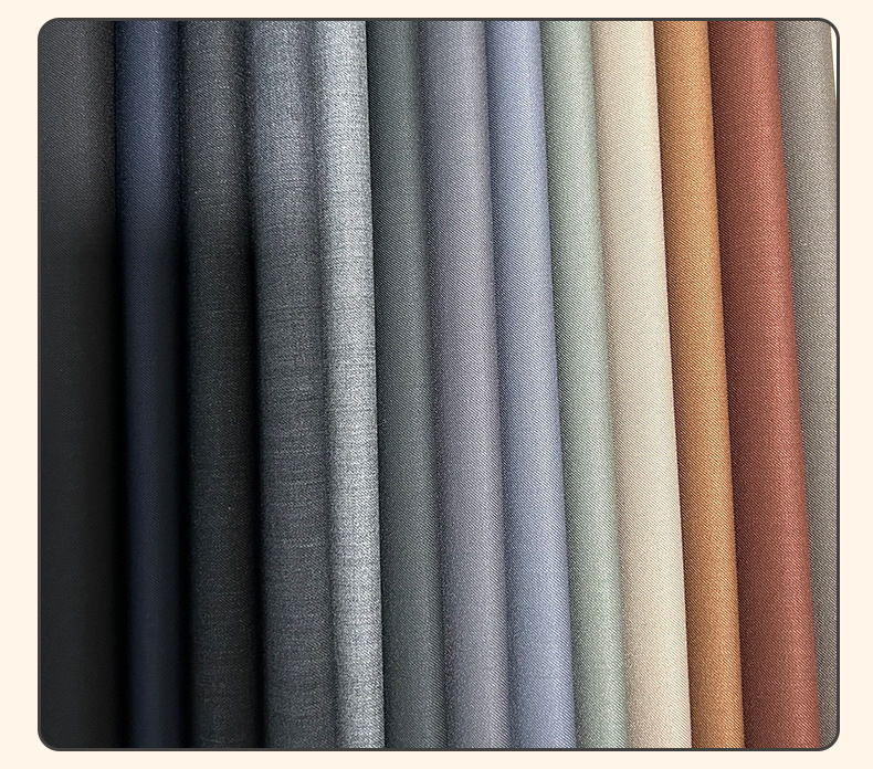 现货供应羊毛西服面料男女休闲职业装裤装制服精纺西服布料详情10