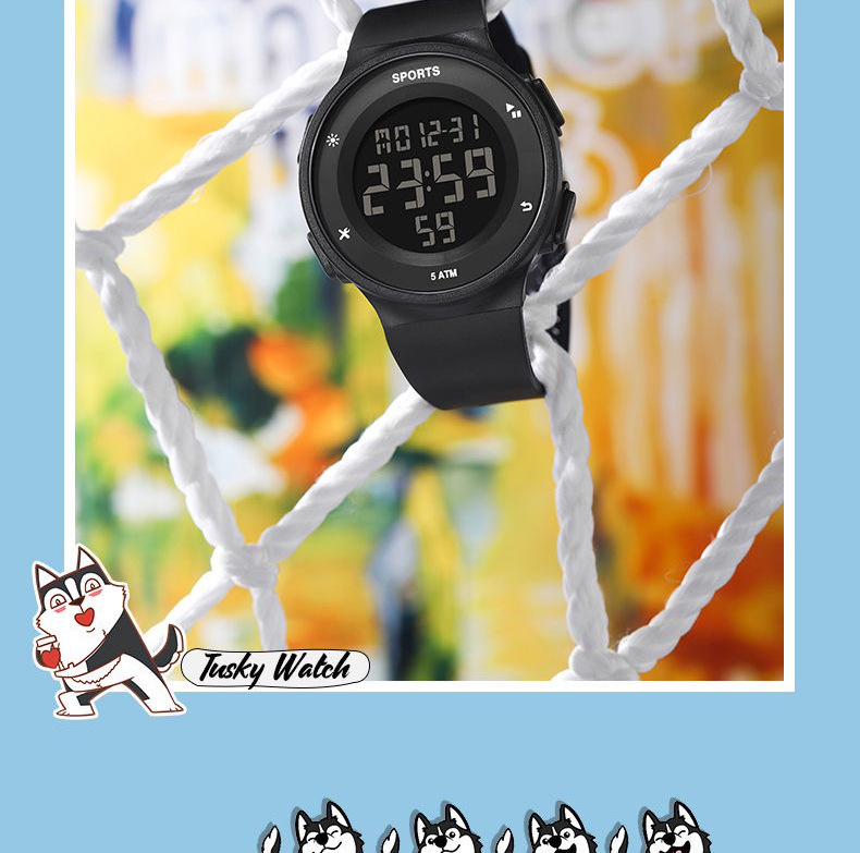 Electronic watch for male high school and junior high school students, simple and trendy, waterproof, luminous, sports, multi-functional alarm clock pic 13