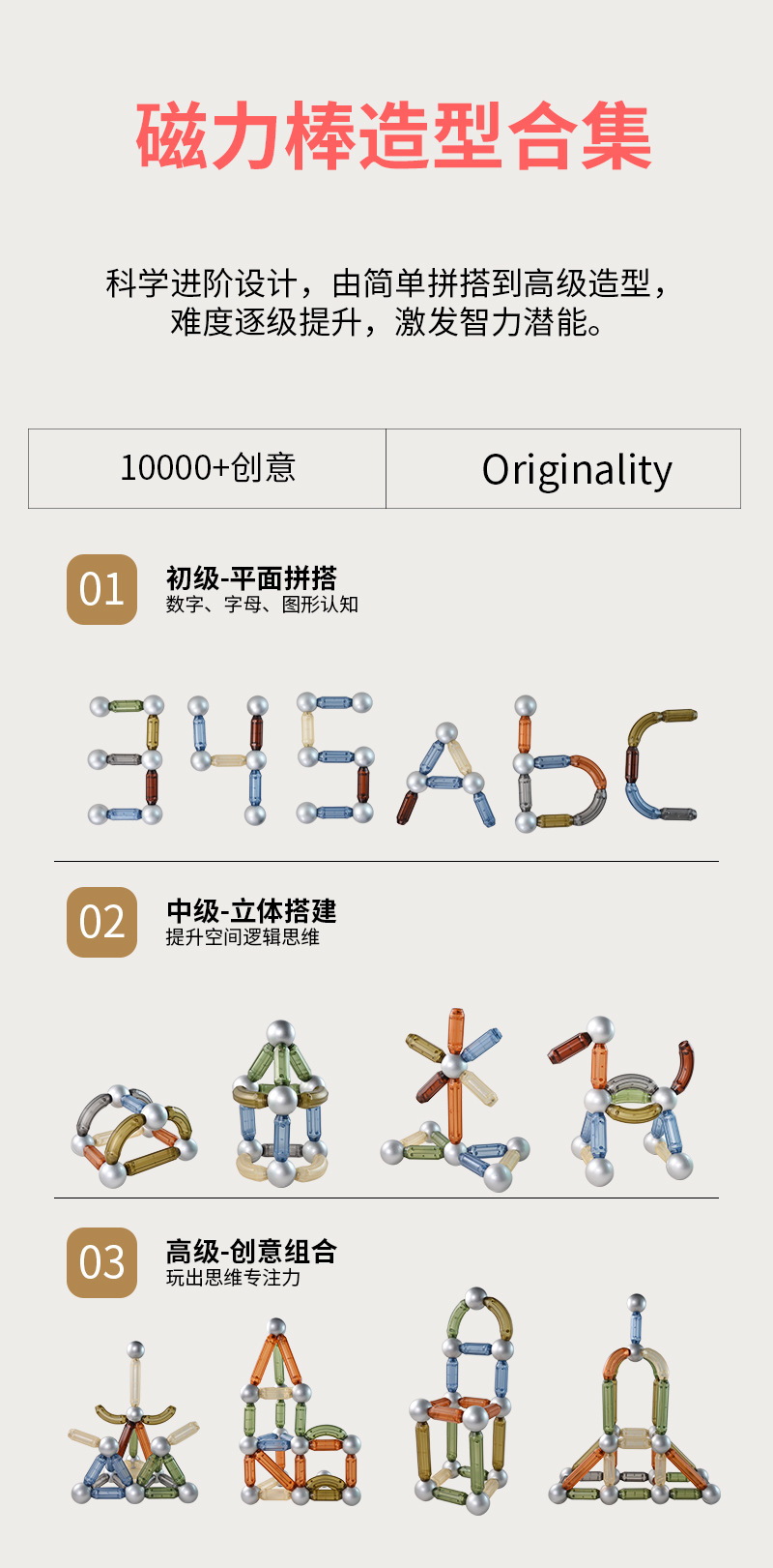 港博跨境爆款儿童磁力立体积木智力方块立体几何拼装益智玩具批发详情24