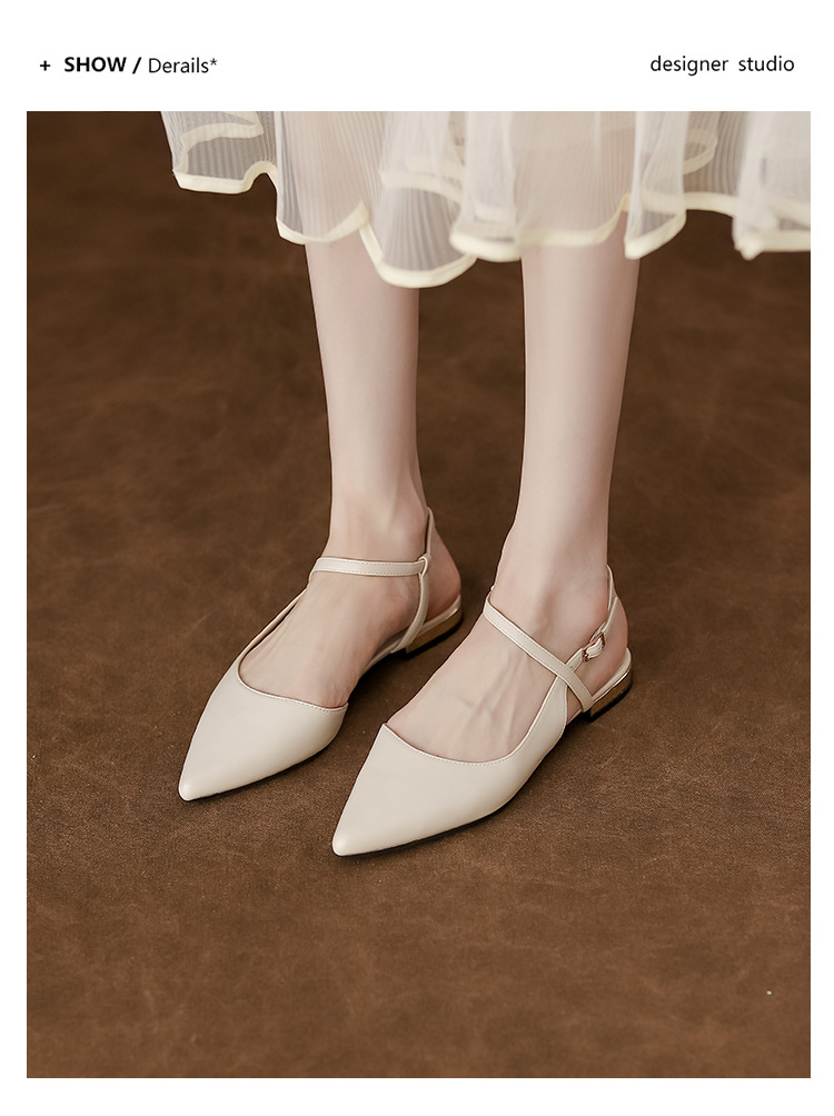 女鞋夏季女2025法式不累脚单鞋舒适平底气质后空包头凉鞋女时尚详情13