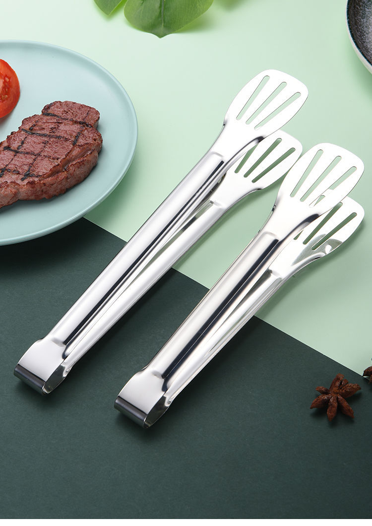 不锈钢食品夹子厨房烤肉烧烤煎牛排家用防烫面包食物加厚商用夹菜详情13