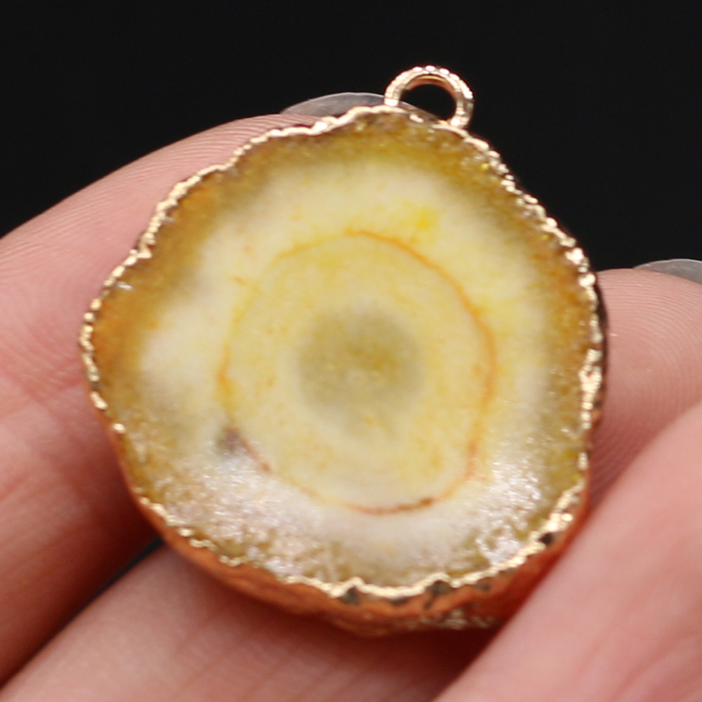 跨境天然不规则圆形玛瑙吊坠DIY饰品配件手工耳环项链制作批发详情44