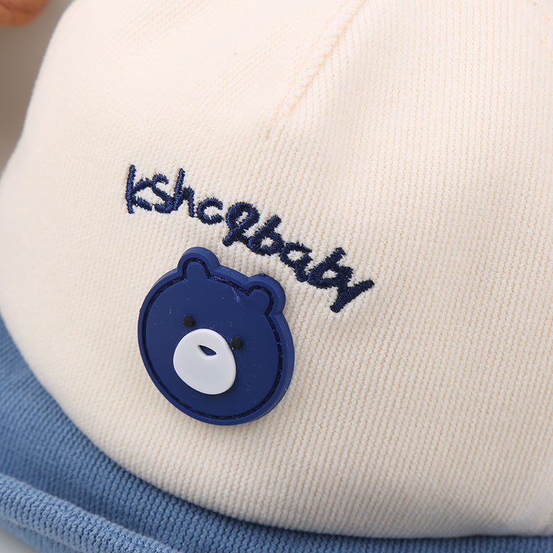 婴儿鸭舌帽春秋可爱超萌小熊拼色男女儿童棒球帽软檐宝宝帽子秋季详情6
