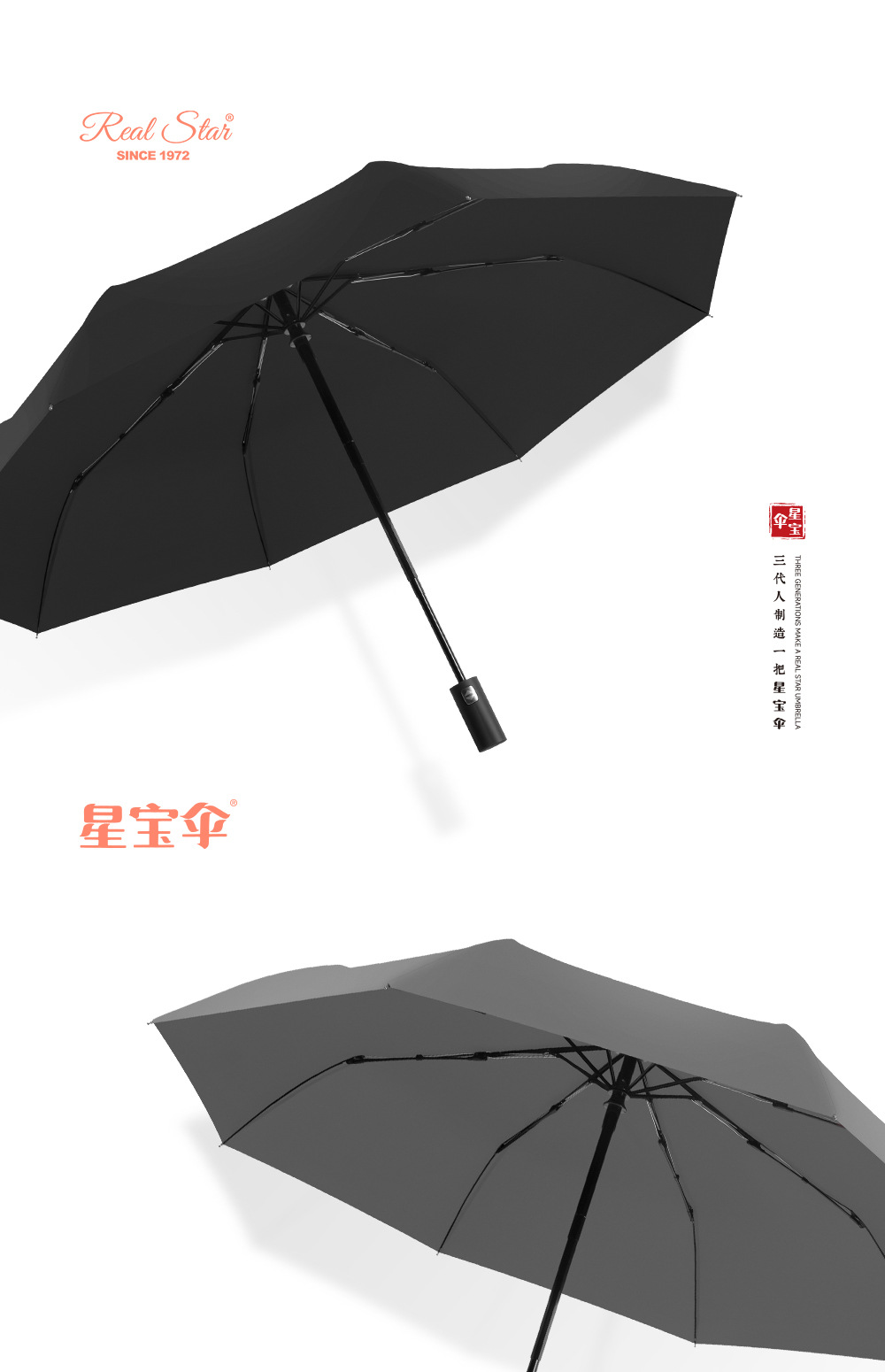 【外贸】新款三折自开收碰击布雨伞55cm21吋8K自动雨伞 umbrella详情13