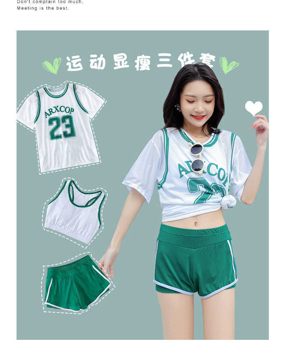 Two-piece swimsuit for women, Korean sporty conservative boxer pants, three-piece swimsuit, slimming and belt-hiding vacation swimsuit -666880 pic 54