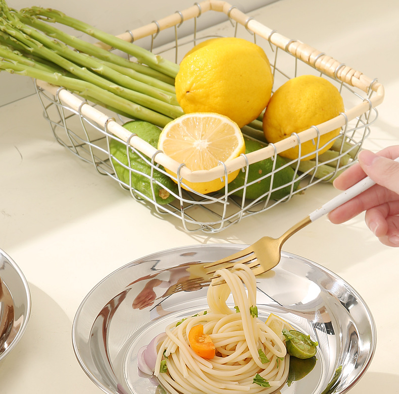 304不锈钢盘子家用菜盘高级感备餐盘食品级平底圆盘凉菜盘烧烤盘详情12