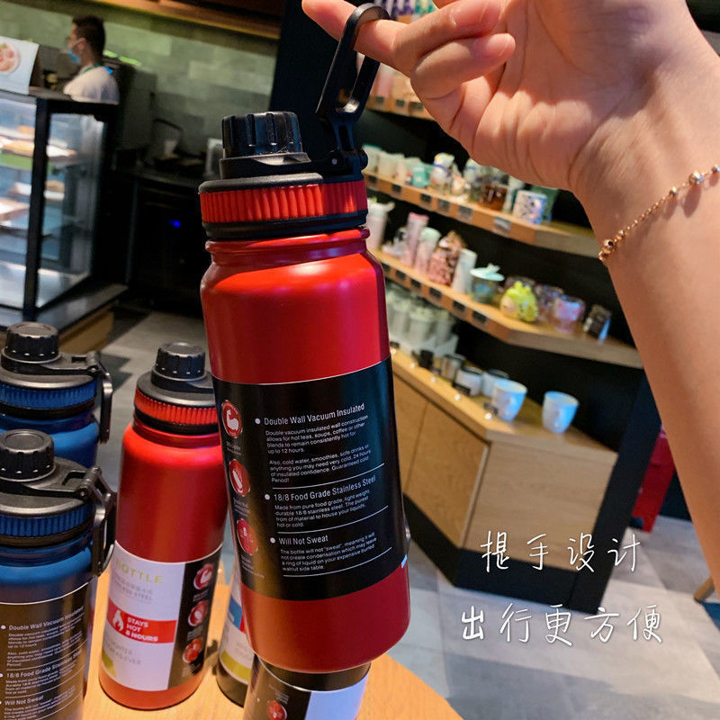 Cross-border 304 stainless steel insulated cup, outdoor portable mountain climbing sports water bottle, direct drinking, simple hand-held space pot pic 14