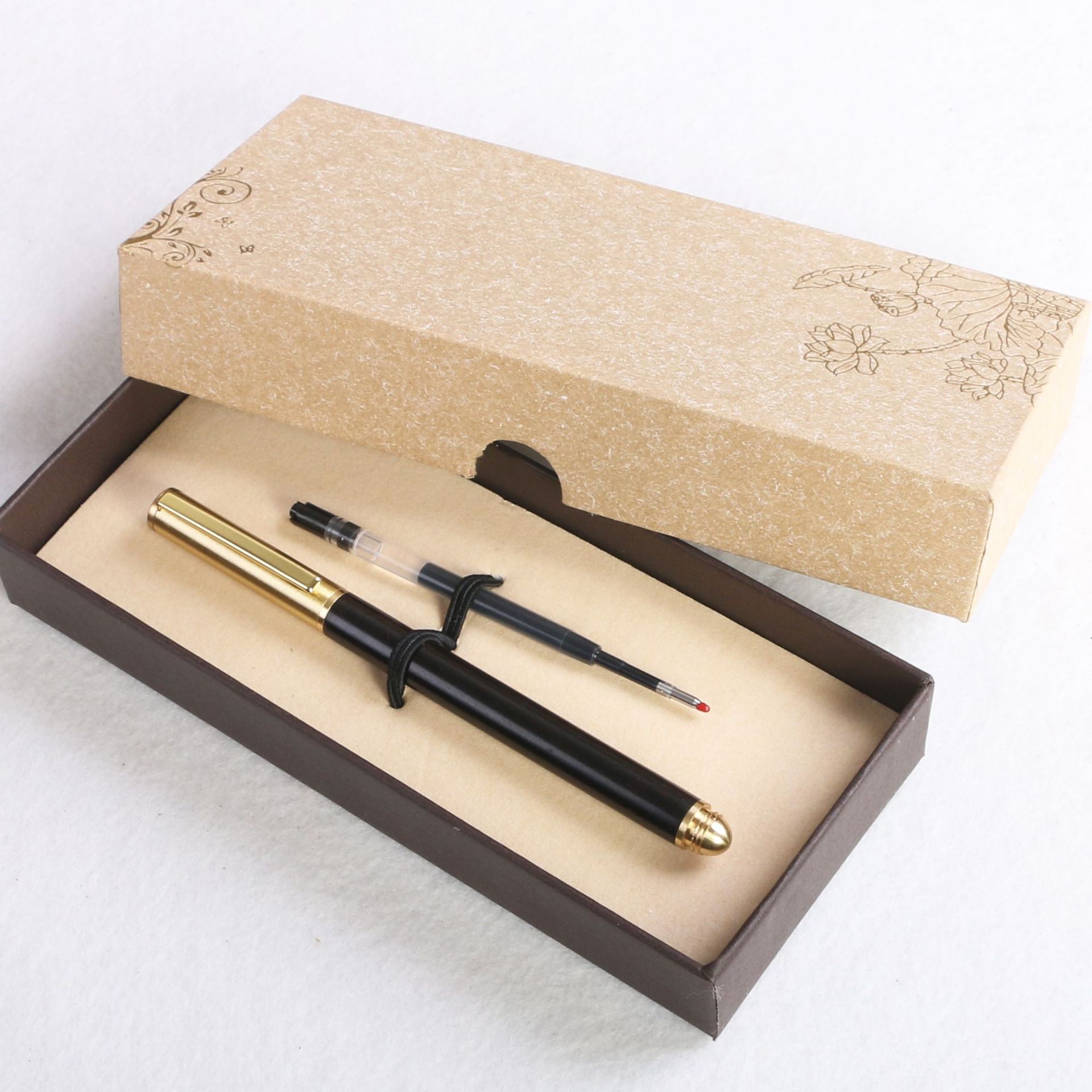 Wooden business pearl signature pen, brass solid wood pen clip, gel pen, LOGO printed, laser customized signature pen pic 15